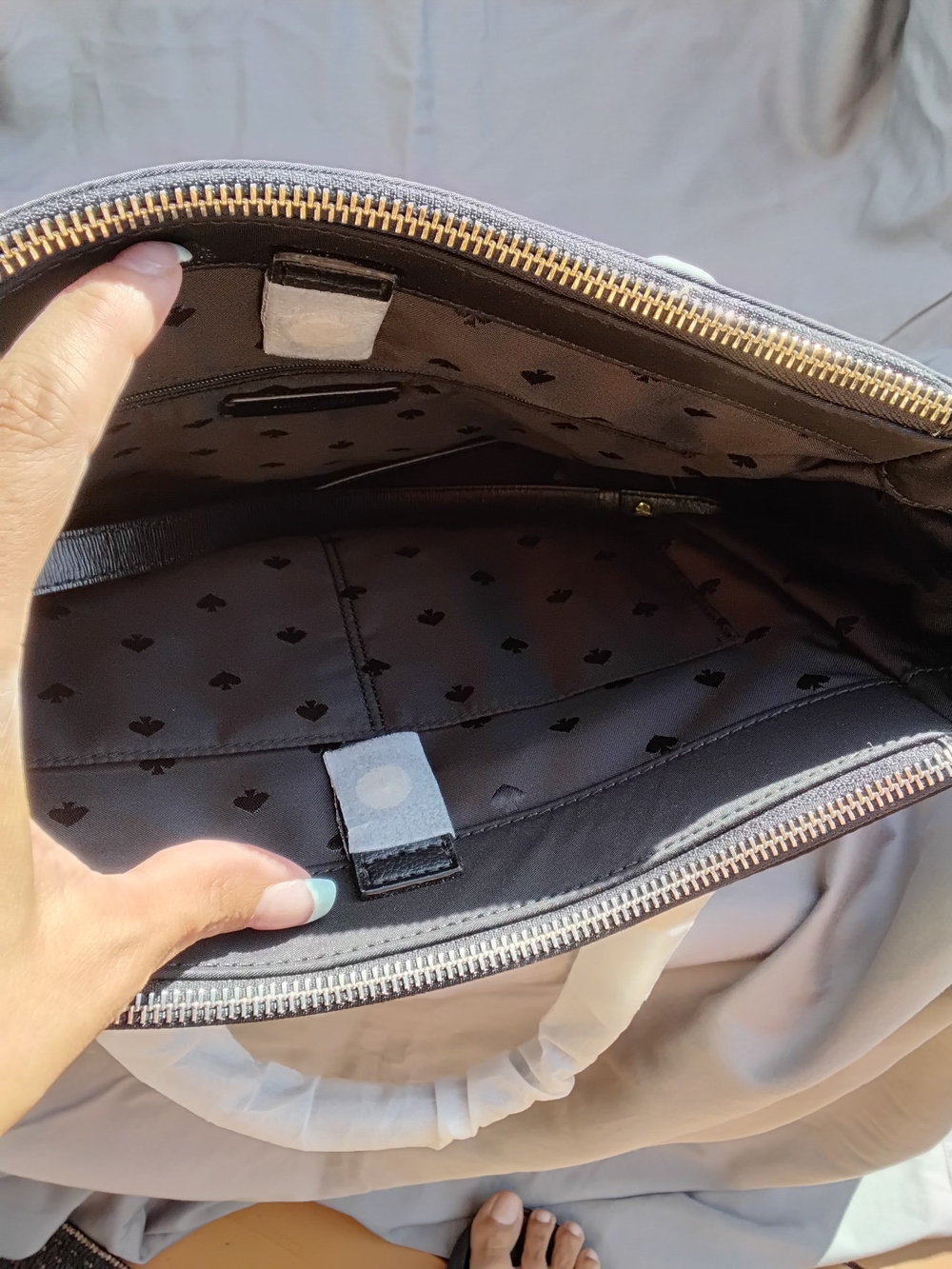 kate spade Dawn Black Satchel with Gold Logo Plate - Picture 7 of 11